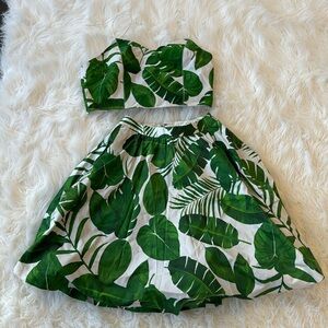 Alice and olivia Palm tree top and skirt set